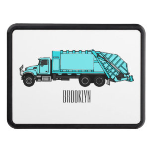 Garbage truck cartoon illustration hitch cover