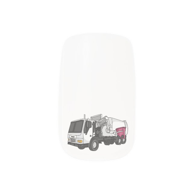 Garbage truck cartoon illustration  minx nail art (Left Thumb)