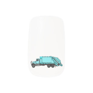 Garbage truck cartoon illustration minx nail art