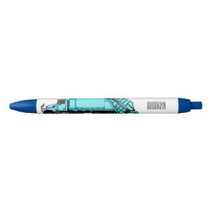Garbage truck cartoon illustration pen