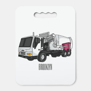 Garbage truck cartoon illustration seat cushion