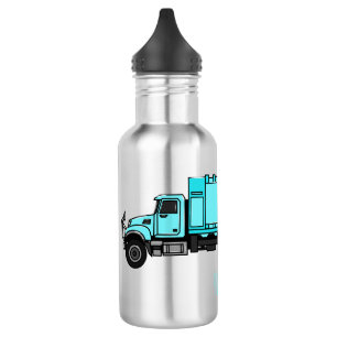 Garbage truck cartoon illustration stainless steel water bottle