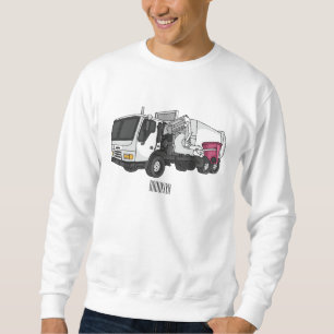Garbage truck cartoon illustration sweatshirt