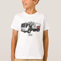 Garbage truck cartoon illustration