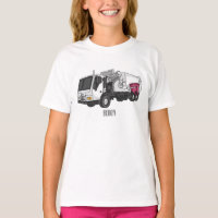 Garbage truck cartoon illustration