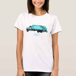 Garbage truck cartoon illustration T-Shirt