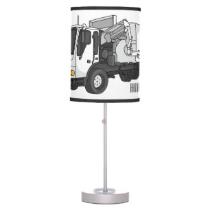 Garbage truck cartoon illustration table lamp