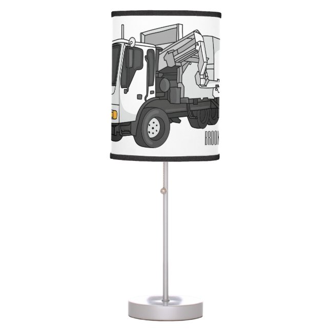 Garbage truck cartoon illustration table lamp (Front)