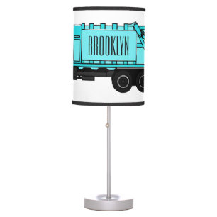 Garbage truck cartoon illustration table lamp
