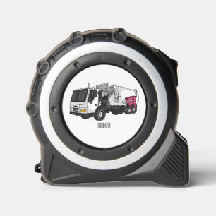 Garbage truck cartoon illustration tape measure