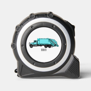 Garbage truck cartoon illustration tape measure