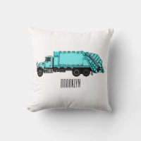 Garbage truck cartoon illustration
