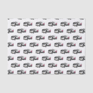 Garbage truck cartoon illustration tissue paper