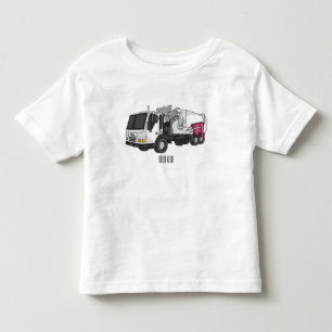 Garbage truck cartoon illustration toddler t-shirt