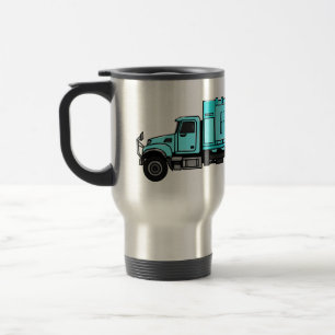 Garbage truck cartoon illustration travel mug