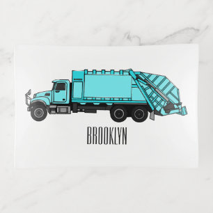 Garbage truck cartoon illustration trinket tray