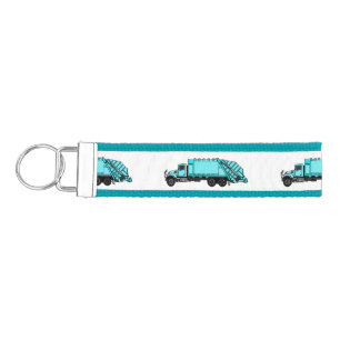 Garbage truck cartoon illustration wrist keychain