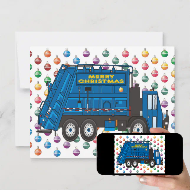 Garbage Truck Christmas Holiday Card Zazzle