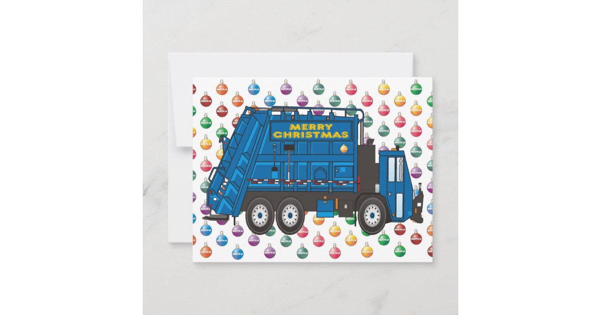 Garbage Truck Christmas Holiday Card