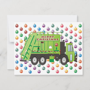 Garbage Truck Christmas Holiday Card