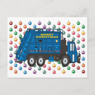Garbage Truck Christmas Holiday Postcard