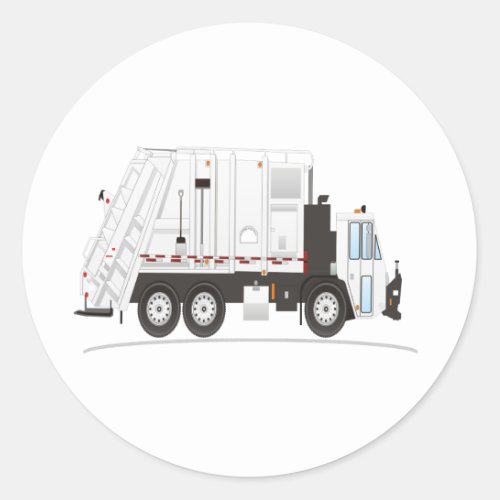 Garbage truck classic round sticker