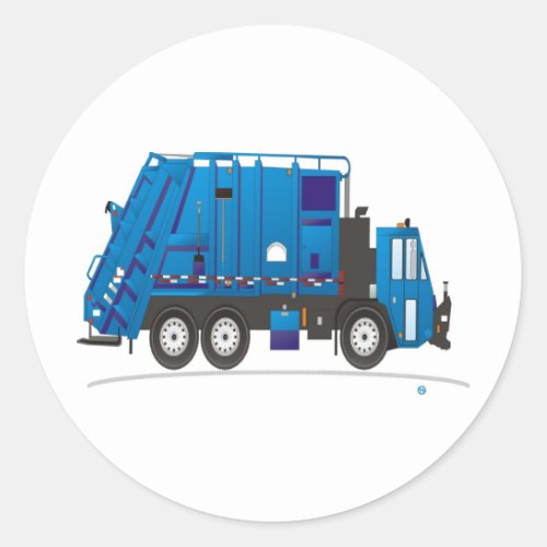 Garbage Truck Classic Round Sticker