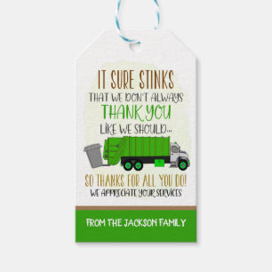 Garbage Truck Diver Gift Tag