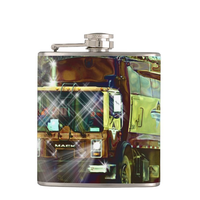 Garbage Truck Driver, Trash Truck Flask (Front)