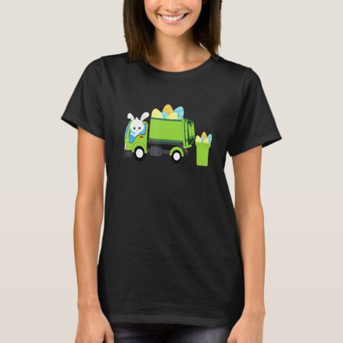 Garbage Truck Easter Bunny Egg Hunt Toddler Kids B T_Shirt