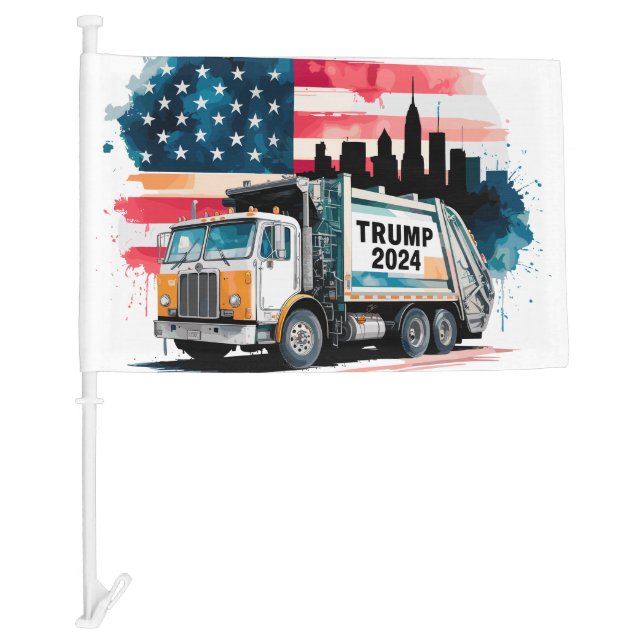Garbage Truck For Trump Car Flag (Front)