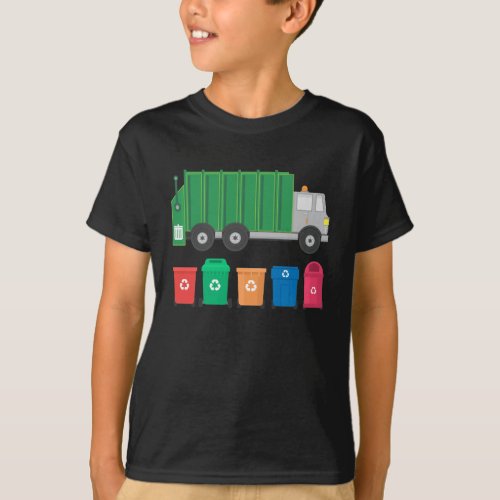 Garbage Truck Gift Trash Truck With Dumpsters T_Shirt