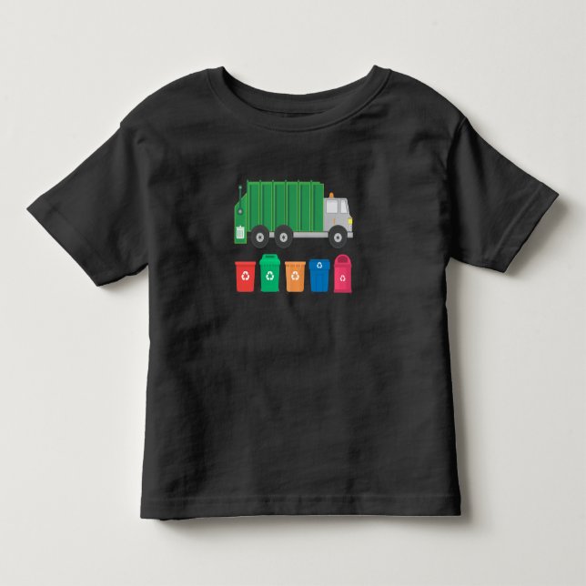 Garbage Truck Gift Trash Truck With Dumpsters Toddler T-shirt (Front)