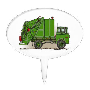 Garbage Truck Green Cake Topper