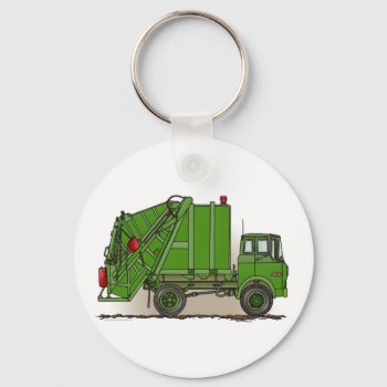 Garbage Truck Green Key Chain by justconstruction at Zazzle