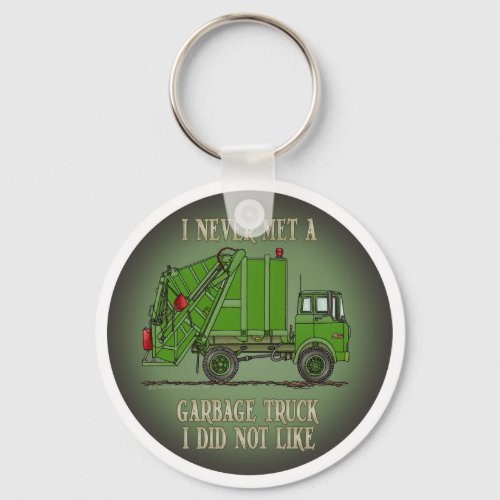 Garbage Truck Green Operator Quote Key Chain