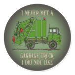 Garbage Truck Green Operator Quote Kids Sticker
