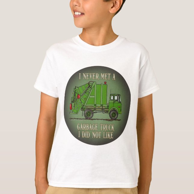 Garbage Truck Green Operator Quote Kids T-Shirt (Front)