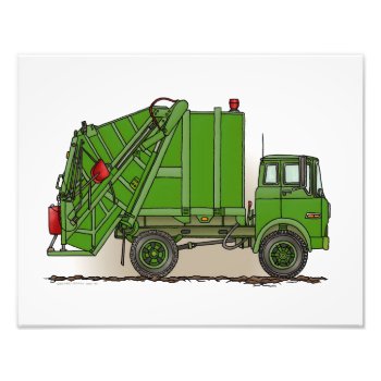 Garbage Truck Green Photo Print by justconstruction at Zazzle