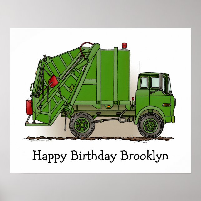 Garbage Truck Green Poster (Front)