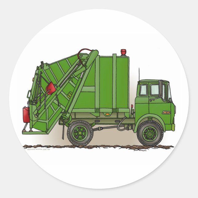 Garbage Truck Green Sticker (Front)