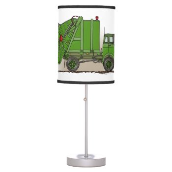 Garbage Truck Green Table Lamp by justconstruction at Zazzle