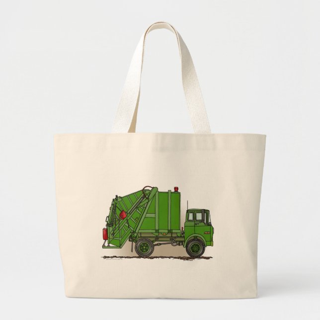 Garbage Truck Green Tote Bag (Front)