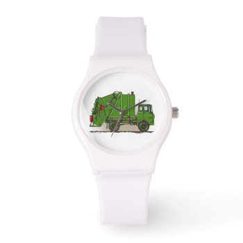 Garbage Truck Green Watch by justconstruction at Zazzle