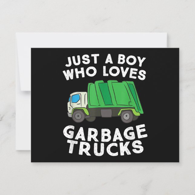 Garbage Truck Just A Boy Who Loves Garbage Trucks (Front)