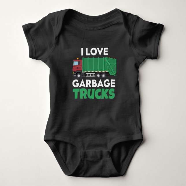 Garbage Truck Kid Cool Future Truck Driver Baby Bodysuit (Front)