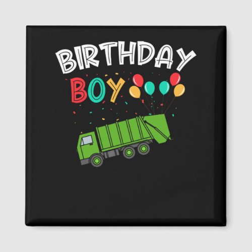 Garbage Truck Kids Birthday Boys Recycling Truck Magnet