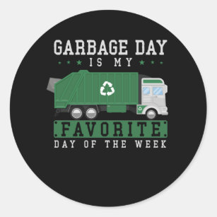 Garbage Truck Kids Boys Recycling Truck Classic Round Sticker