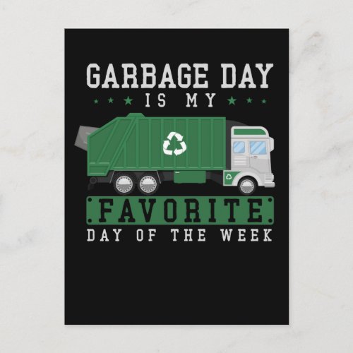 Garbage Truck Kids Boys Recycling Truck Postcard