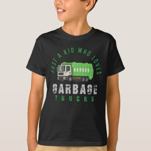 Garbage Truck Kids Boys Recycling Truck T_Shirt